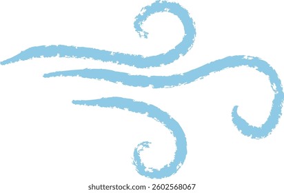 Crayon Art Wind Swirls Vector Illustration