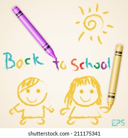 Crayon back to school doodle