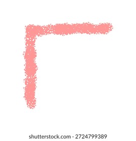Quadro de borda de giz de cera em rosa com borda pastel e traço de esboço. O elemento de canto áspero e a textura macia formam um acento artístico simples. Uso de design criativo para planos de fundo modernos layouts mínimos.