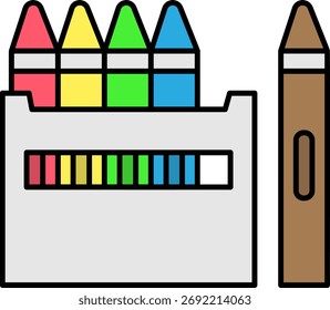 Caja de lápiz con ilustración de lápiz marrón