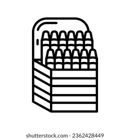 Crayon Box Symbol in Vektorgrafik. Illustration