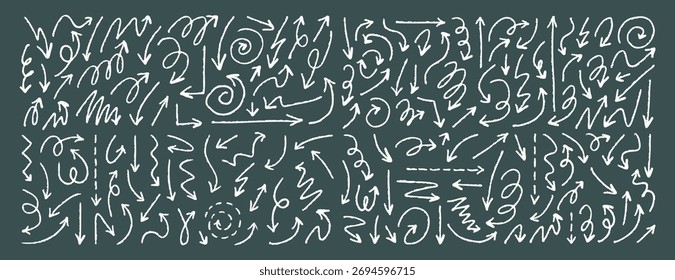 Icono de flecha de pincel de lápiz de dibujo dibujado, dibujado a mano, grunge, elemento de dirección Ilustración vectorial