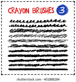 Crayon Brushes set. Hand painted with oil pastel crayons. Graphic design elements for scrapbooking, web site, baby shower or wedding invitation, birthday or greeting card, children book embellishment.