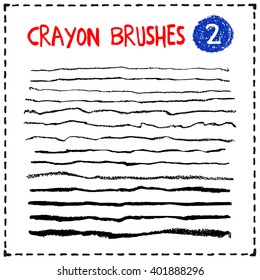 Crayon Brushes set. Hand painted with oil pastel crayons. Graphic design elements for scrapbooking, web site, baby shower or wedding invitation, birthday or greeting card, children book embellishment.