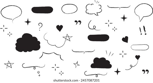 Crayon chalk background speech bubble frame. Hand drawn chalk pencil dialog balloon. Vector Illustration.