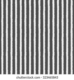 Crayon or chalk stripes vector seamless pattern. Brush white streaks with rough edges on black backdrop. Striped monochrome background. Endless stripes on chalkboard.