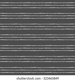 Crayon or chalk stripes vector seamless pattern. Thin white streaks on black backdrop. Striped monochrome background. Endless pinstripes on chalkboard.