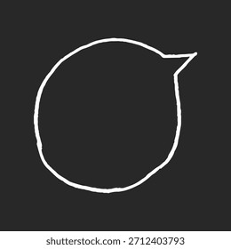 Bolha de fala de caixa de texto de quadro-negro de giz de cera com traços de esboço suaves. Contorno de lápis desenhado à mão, estilo de doodle de caligrafia. Balão de diálogo vazio para mensagem.