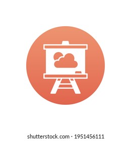 Crayon chalks Vector Round Icon. Art and Culture Symbol EPS 10 File.