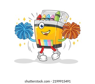 the crayon cheerleader cartoon. cartoon mascot vector