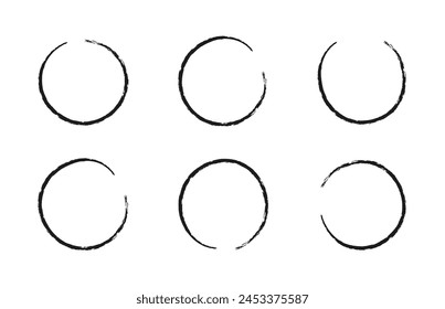 Crayon circle highlight for social media stories. Stylish design element for beauty shop,bloggers and social page cover. Vector chalk round marker strokes