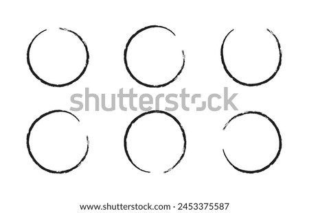 Crayon circle highlight for social media stories. Stylish design element for beauty shop,bloggers and social page cover. Vector chalk round marker strokes