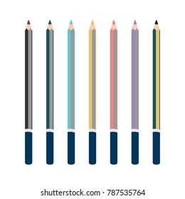 crayon or color pencil wooden for art craft vector illustration