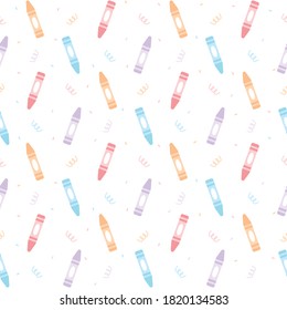 Crayon color seamless background repeating pattern, wallpaper background, cute seamless pattern background