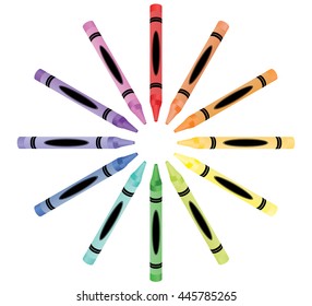 Crayon color wheel