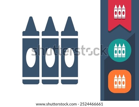 Crayon, Colored Pencil, Felt Tip Pen Icon. Professional, pixel perfect icon. EPS 10 format.
