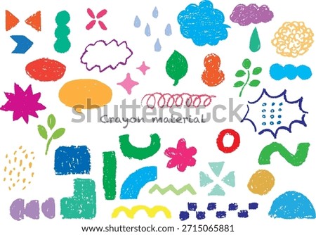 Crayon colorful hand-drawn material set A