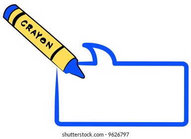 crayon coloring a cartoon speech bubble or balloon - vector
