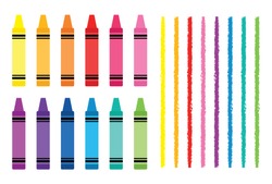 Crayon And Divider Clip Art Set Kids School Craft Art Supply Graphics