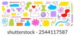 Crayon doodle color scribble line brush shape. Brush crayon pencil paint stroke texture doodle shape. Vector hand drawn frame background set of abstract design graphic figure. Vector illustration