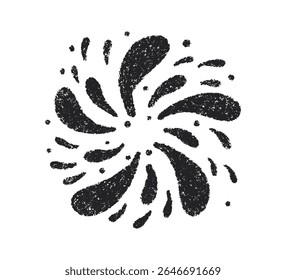 Crayon doodle firework symbol. Hand drawn firework pencil sketch. Chalk color magic sparkle. Crayon texture burst. Vector illustration on white background.