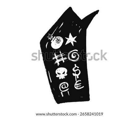 Crayon doodle speech bubbles with colorful chalk lines and abstract swear words. Angry expressions, rude symbols, curse shapes. Vector hand drawn conversation cloud with bad, negative emotion