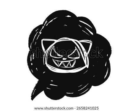 Crayon doodle speech bubbles with colorful chalk lines and abstract swear words. Angry expressions, rude symbols, curse shapes. Vector hand drawn conversation cloud with bad, negative emotion