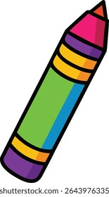 crayon doodle style vector art on white background.