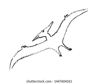 Crayon drawing of a dinosaur
