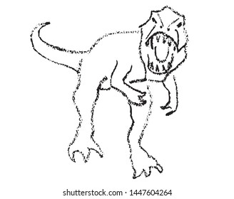 Crayon drawing of a dinosaur