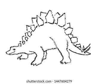 Crayon drawing of a dinosaur