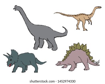 Crayon drawing of a dinosaur