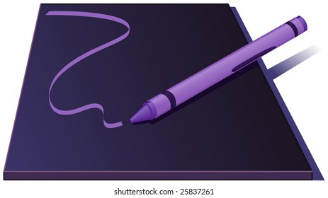 Crayon Drawing Line - vector illustration