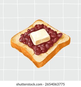 Crayon desenho vetor ilustração de feijão vermelho e creme torrada