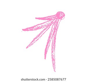 Crayon drawn Comets, twinkle and blinking starburst . Vector pencil scribble space star element illustration isolated on white background.