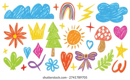 Crayon drawn kid doodle