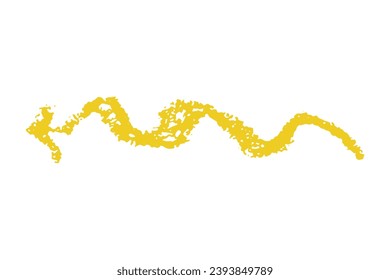 crayon emphasis arrow. Hand drawn yellow charcoal symbols for hand drawn diagrams. Doodle simple underline icon. Vector illustration isolated on white