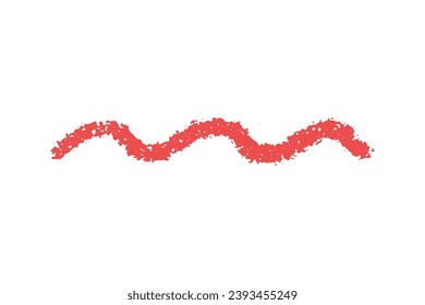crayon emphasis underline. Hand drawn red charcoal curly lines, squiggles and shapes for diagrams. Doodle simple sketch icon. Vector illustration isolated on white.