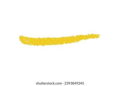 crayon emphasis underline. Hand drawn yellow charcoal curly lines, squiggles and shapes for diagrams. Doodle simple sketch icon. Vector illustration isolated on white.