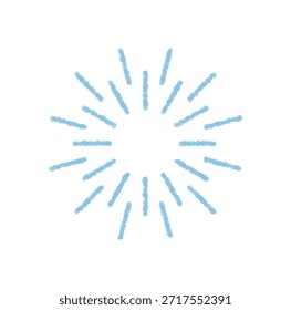 Símbolo de rajada de fogos de artifício com estilo starburst redondo e acento de brilho festivo. Ícone de explosão e comemorar o brilho gráfico com detalhes texturizados, formando um elemento simples para o conceito da festa ou