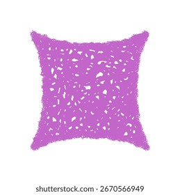 Crayon firework star burst icon in purple, a festive spark with playful explosion style. Magic scribble pattern forms a dynamic element, perfect for celebration art, decoration, or holiday symbol.
