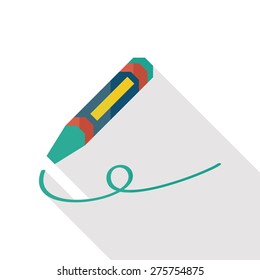 crayon flat icon with long shadow