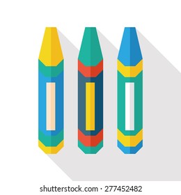 crayon flat icon with long shadow