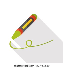 crayon flat icon with long shadow