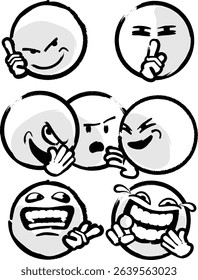Crayon Funny Emoji Icon Friendly Character
