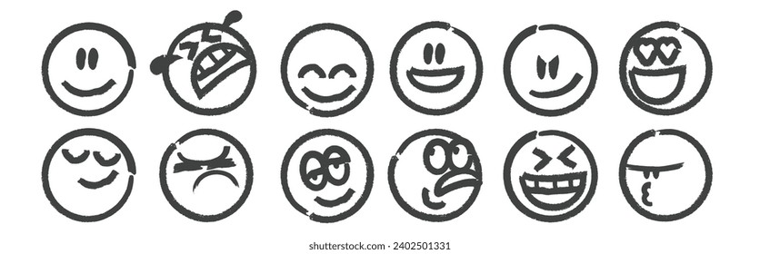 Crayon Funny Face Emoji Vector art