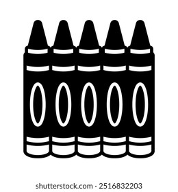 Crayon Glyph Icon, Vector illustration