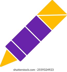 Crayon Glyph Two Color Vector Icon Design