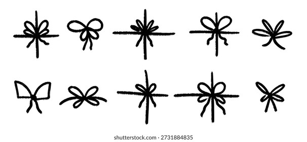 Stift handgezeichnet präsentieren Bögen Sammlung schwarz doodled