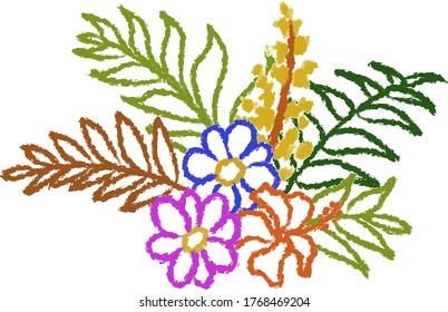 Crayon hand painting in every medium. Colorful crayon scribble texture. Wax pastel spot.
